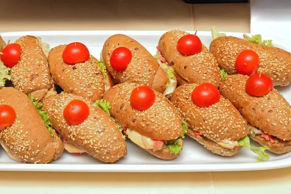 Buffet de sanduíche de salmão — Fotografia de Stock
