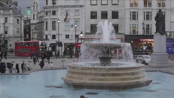 Trafalgar Fountain Londres — Vídeo de Stock