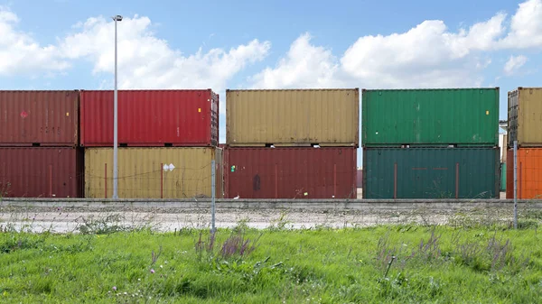 Náklad kontejnerového dvora — Stock fotografie