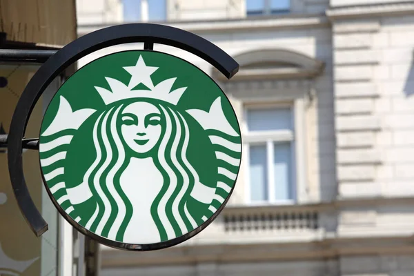 Starbucks σημάδι Βιέννη — Φωτογραφία Αρχείου