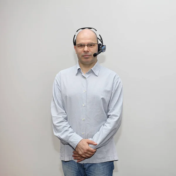 Wirelles Headset Man — 스톡 사진
