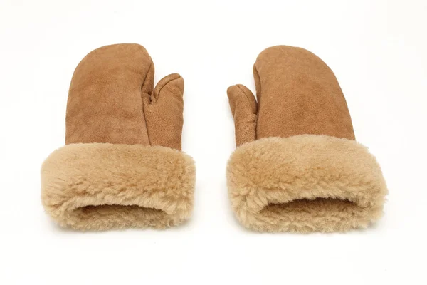 Leather and Wool Mittens — Stock Photo, Image