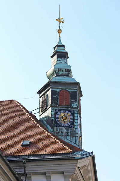 Ljubljanai városháza tornya — Stock Fotó