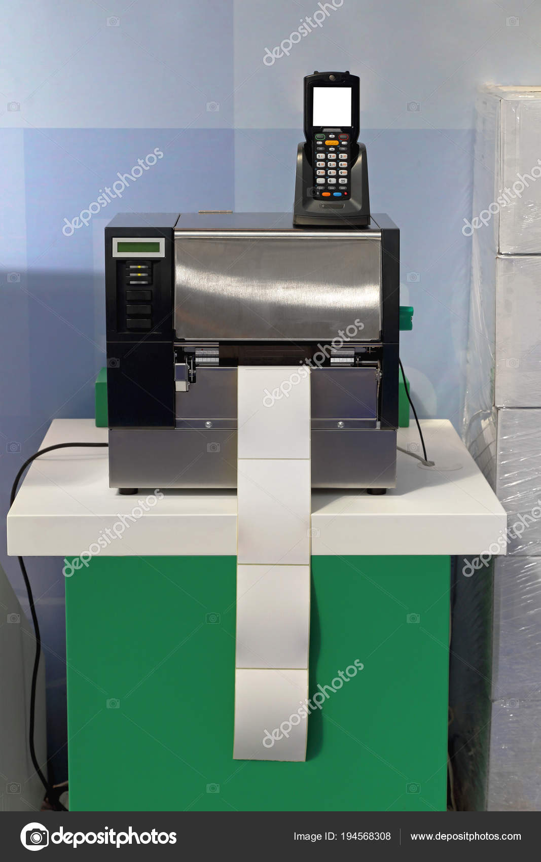 Barcode Label Printer Scanner Warehouse Photo by