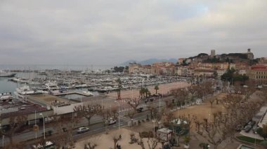 Fransa Kış Sabahı Şehrinde Cannes