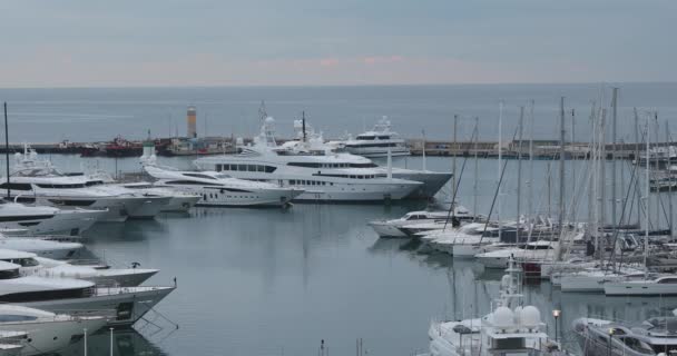 Sail Boats Luxury Yachts Cannes Marina — Stock Video