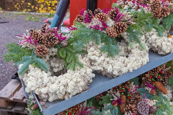 Moss Wreaths Wystrój — Zdjęcie stockowe