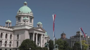 Belgrad, Sırbistan - 30 Haziran 2019: Sırbistan Ulusal Meclisi Parlamentosu Yaz Günü Belgrad, Sırbistan.