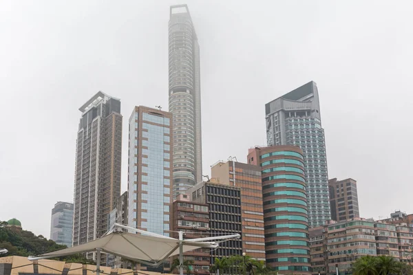 Kowloon Skyscrapers Foggy — Stock Photo, Image