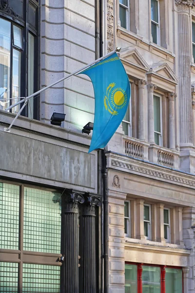 Bandeira do Cazaquistão Londres — Fotografia de Stock