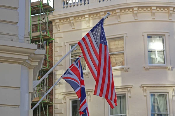 Drapeaux États-Unis et Royaume-Uni — Photo
