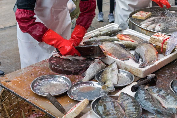 Preparing Fish — Stock Photo, Image