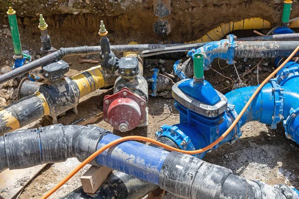 Water Pipes Valves — Stock Photo, Image