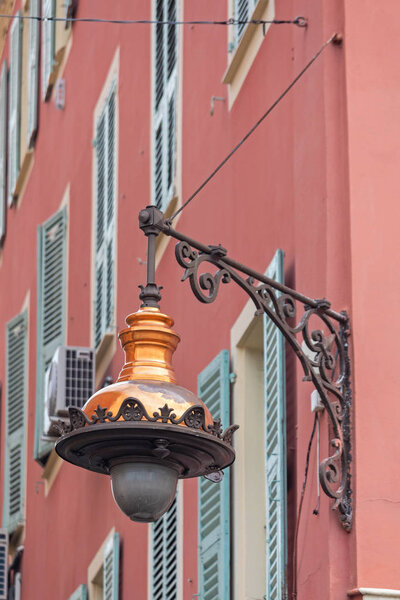 Retro Copper Street Light in Nice France
