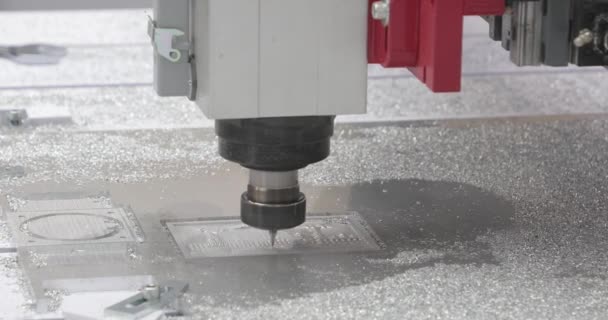 Automated Cnc Aluminium Milling Machine Production Tool — Stock Video