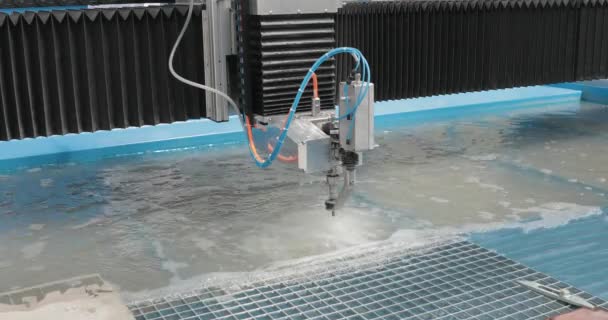 Water Jet Cnc Cutting Machinery Fabrication Tools — Stock Video