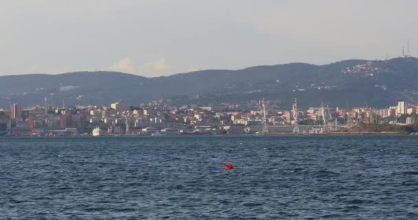 Trieste Marine Terminal Port Mar Adriático Italia — Vídeo de stock