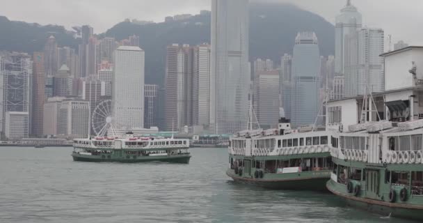 Hong Kong China Abril 2017 Star Ferry Boats Tsim Sha — Vídeo de Stock