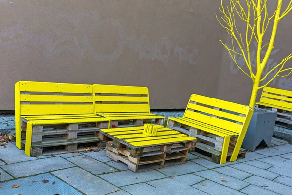 Recycled Pallets Seating — 스톡 사진