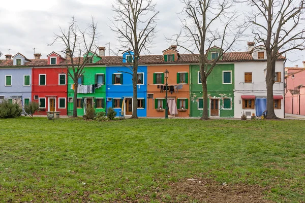 Burano πολύχρωμα σπίτια — Φωτογραφία Αρχείου