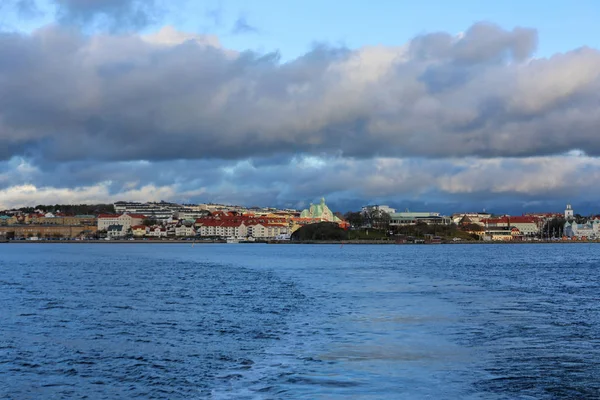 Cityscape Stromstad Suécia Com Nuvens — Fotografia de Stock