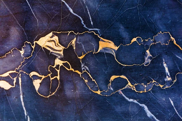 Gouden Aderen Donkere Marmeren Stenen Luxe — Stockfoto