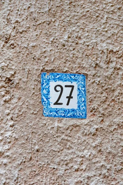 Dekorativní Dlaždice Home Number Portofino Itálie — Stock fotografie