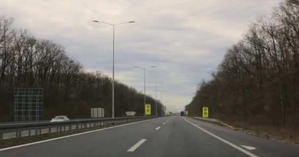 Condução Estrada Estrada Para Alfândega Douane Traffic Sign — Vídeo de Stock