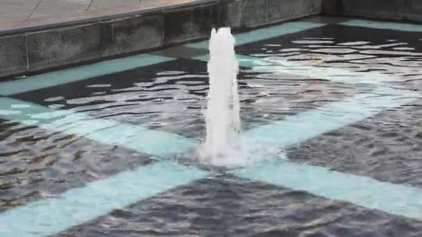 ホワイトスプレー水でゲイザーノズル噴水 — ストック動画
