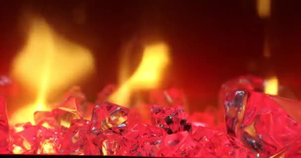 Kızıl Buz Kristalleri Cehennem Ateş Efektleri — Stok video