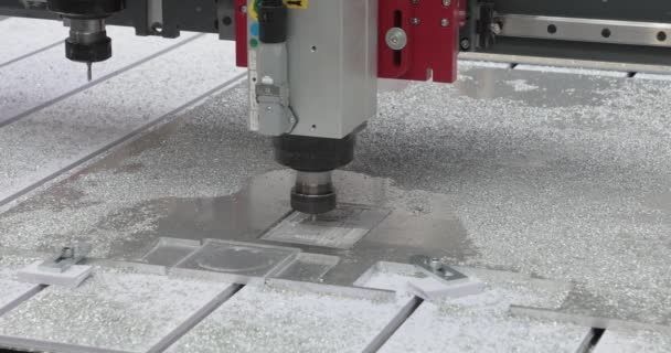 Aluminium Milling Machine Cnc Automatic Production Tool — Stock Video