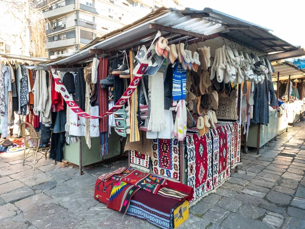 Belgrade Serbia February 2020 Ethno Shop Stall Kalenic Market Belgrade — Stock Photo, Image