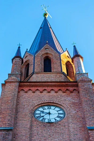 Římské Hodiny Vytáčení Kostele Norsku — Stock fotografie