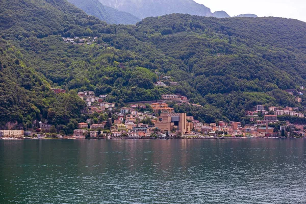 Итальянская Коммуна Campione Italia Озере Лугано — стоковое фото