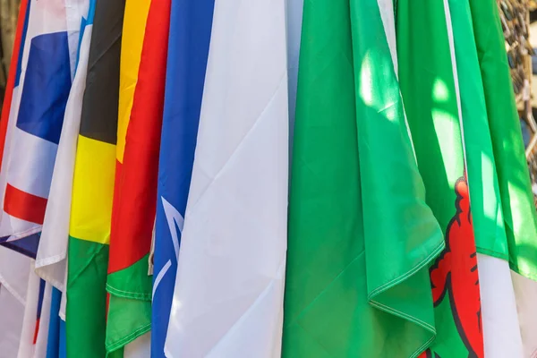 Många Nationella Flaggor Och Idrottsflaggor Tillsammans — Stockfoto
