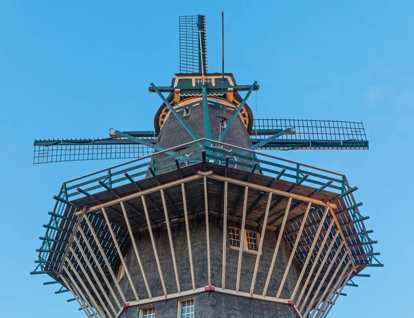 Antiguo Molino Viento Landmark Anochecer Amsterdam Países Bajos —  Fotos de Stock