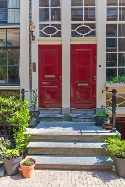 Due Porte Rosse Home Entrata Amsterdam — Foto Stock