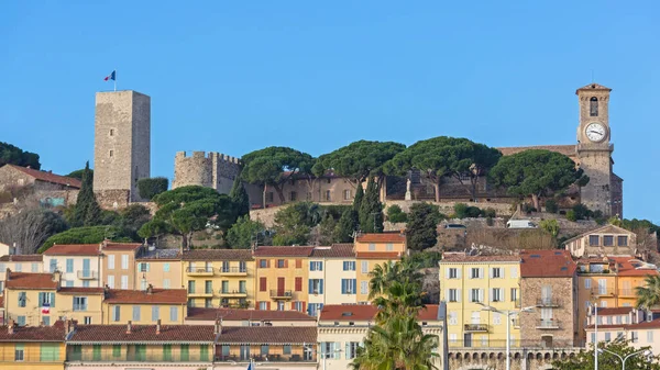 Castle Tower Szczycie Wzgórza Cannes Francja — Zdjęcie stockowe