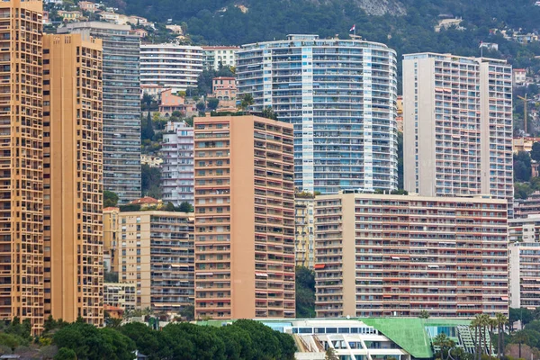 Σωρευμένοι Ουρανοξύστες Και Οικιστικά Κτίρια Στο Μονακό — Φωτογραφία Αρχείου