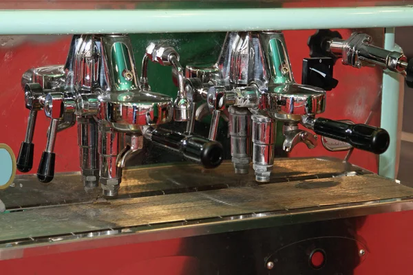 Kommersiell Kaffemaskin Med Två Grupper Café — Stockfoto