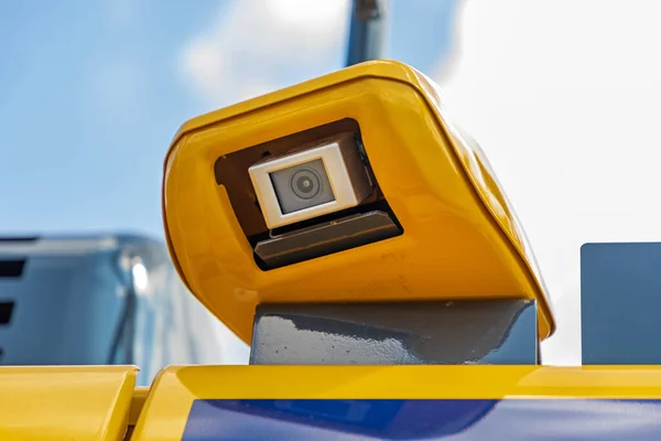 Macchina Fotografica Inversa Alla Sicurezza Della Macchina Costruzione — Foto Stock