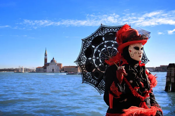 Veneza Traje Carnaval Máscara — Fotografia de Stock