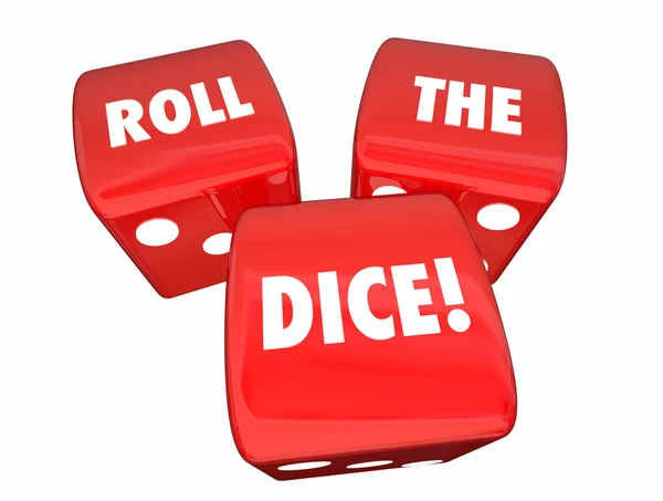 Game cubes with inscriptions — Stock Photo, Image