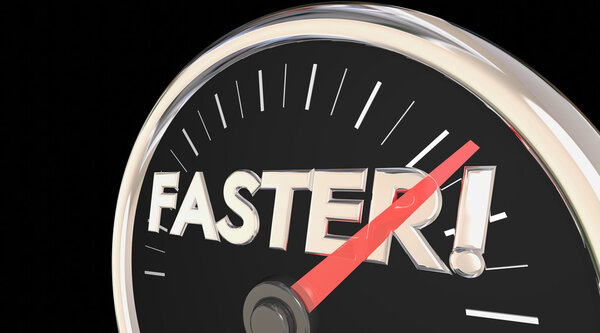 Спидометр крупным планом с надписью
