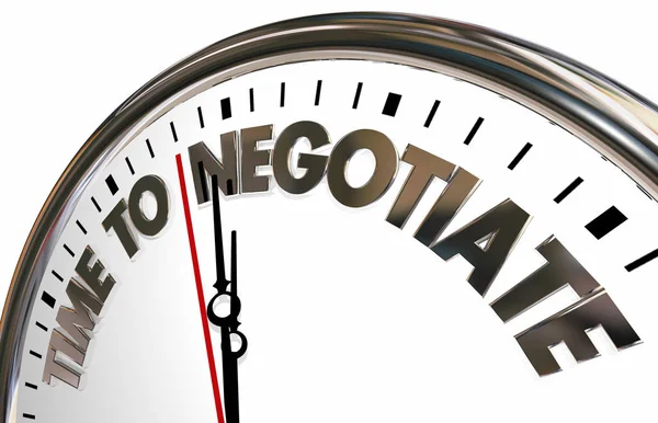 Time to Negotiate Clock Words — Stock Photo, Image