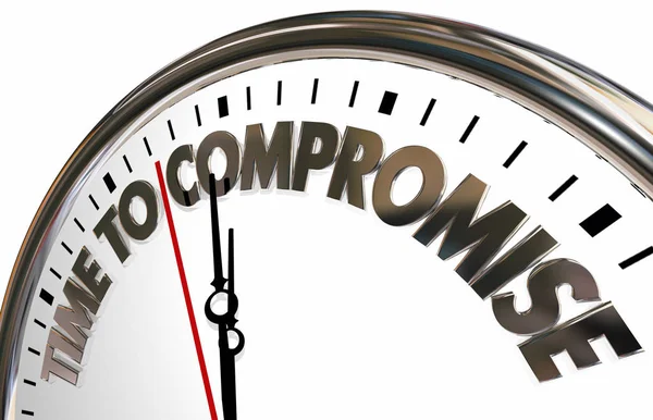 Time to Compromise Clock Words — Stock Photo, Image