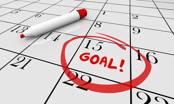 Goal Mission Calendar — Stock Photo, Image