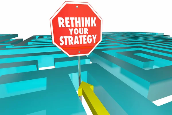 Rethink Your Strategy Sign Maze — Stock Photo, Image