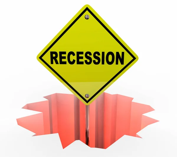 Recession Sign Hole — Stock Photo, Image
