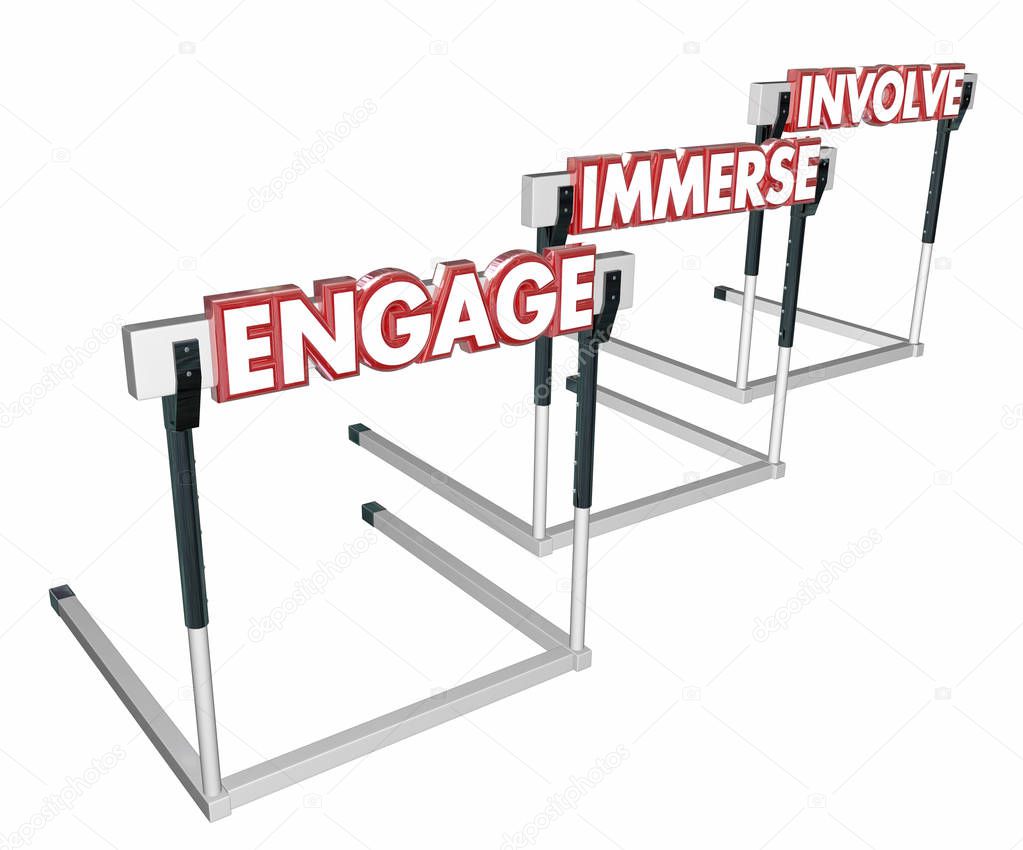 Engage Involve Immerse words Hurdles 